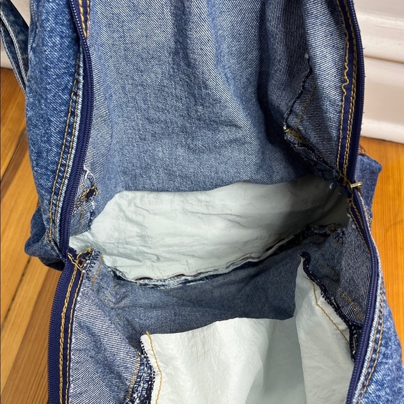 Vintage Route 66 Denim Backpack Faux Leather Trim Y2K 90s School Bag Americana main image 7